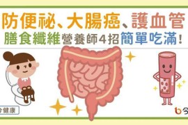 防便祕、大腸癌、護血管！膳食纖維營養師４招簡單吃滿。